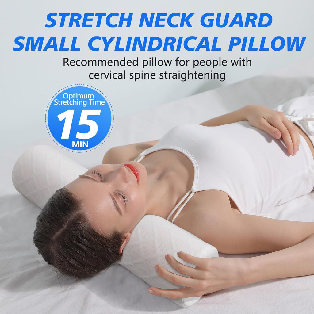 Cozyth Cervical Roll Pillow, Medium Soft Memory Foam Neck Round Pillow Cylinder Bolster Pillow for Sleeping, Round Neck Support for Bed…