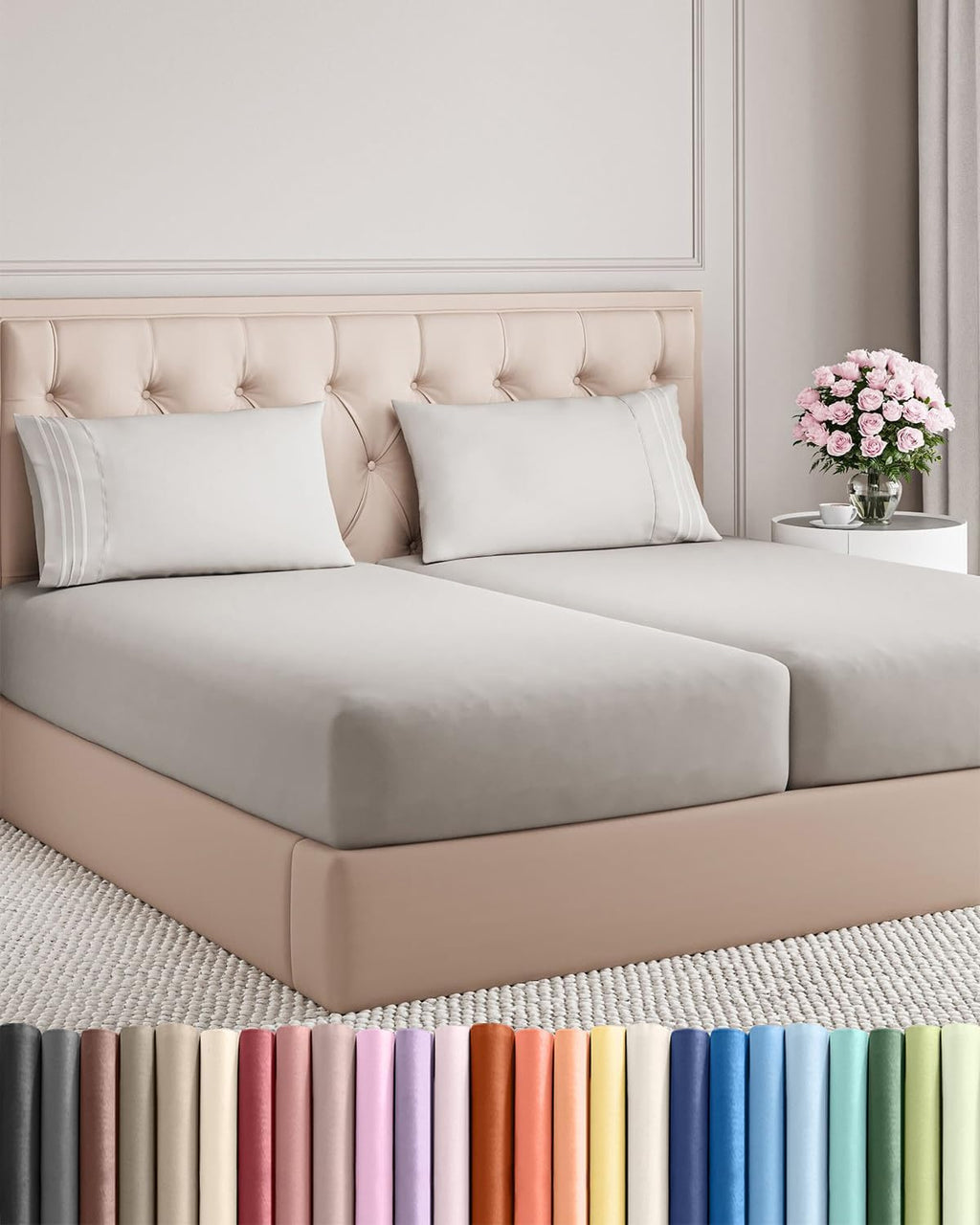 Split King Size 5 Piece Sheet Set - Comfy Breathable & Cooling Sheets - Hotel Luxury Bed Sheets for Women & Men - Deep Pockets, Easy-Fit…