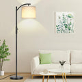 ROTTOGOON Dimmable Floor Lamp, Arc Floor Lamps for Living Room, Stepless Dimming Modern Standing Lamp with Linen Shade, Tall Lamp for…