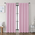 Simplebrand Ava Pink Blackout Curtains for Bedroom 72 Inch Length 2 Panels Set, Privacy Thermal Insulated Rod Pocket Door Window Curtains f…