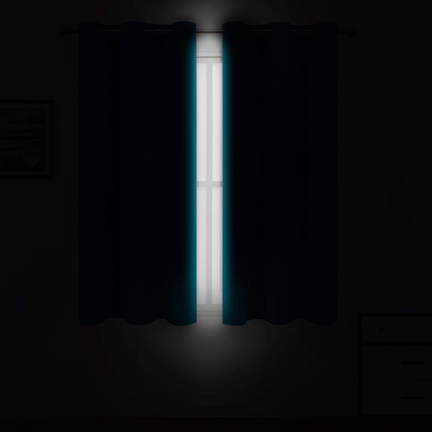 Lemomo Teal Blackout Curtains 40 x 63 Inch Length/Set of 2 Curtain Panels/Thermal Insulated Room Darkening Blackout Curtains for Bedroom 63…