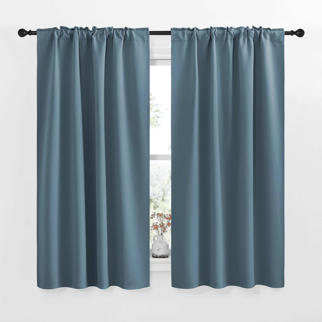 NICETOWN RV Curtains for Camper Windows - (Smoky Blue Color) 42x50 Inch, 2 Panels Set, Thermal Insulated Room Darkening Blackout…