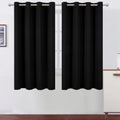 Lemomo Black Blackout Curtains 66 x 63 Inch Length/Set of 2 Curtain Panels/Thermal Insulated Room Darkening Blackout Curtains for Bedroom 6…