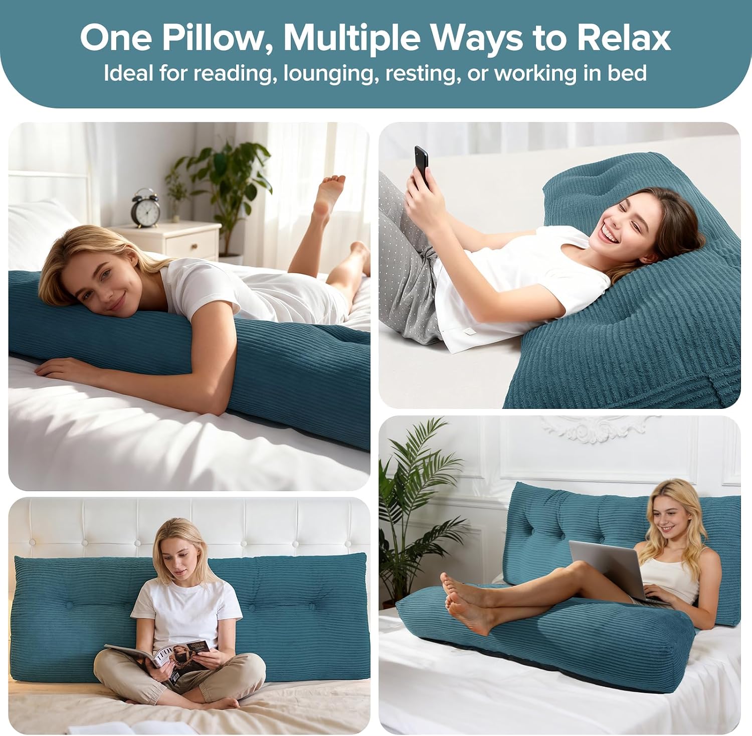 Royal Choice Headboard Pillow for Sitting Up in Bed, Twin Size Backrest Triangle Reading Pillow for Daybed, Supportive Bed Back Pillow for…