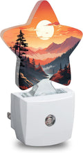 Sunset Mountains Forest Star Night Light Plug in, Soft Glow Night Light for Kids Bedroom Nursery, Gentle Warm Light for Sleep, Compact…