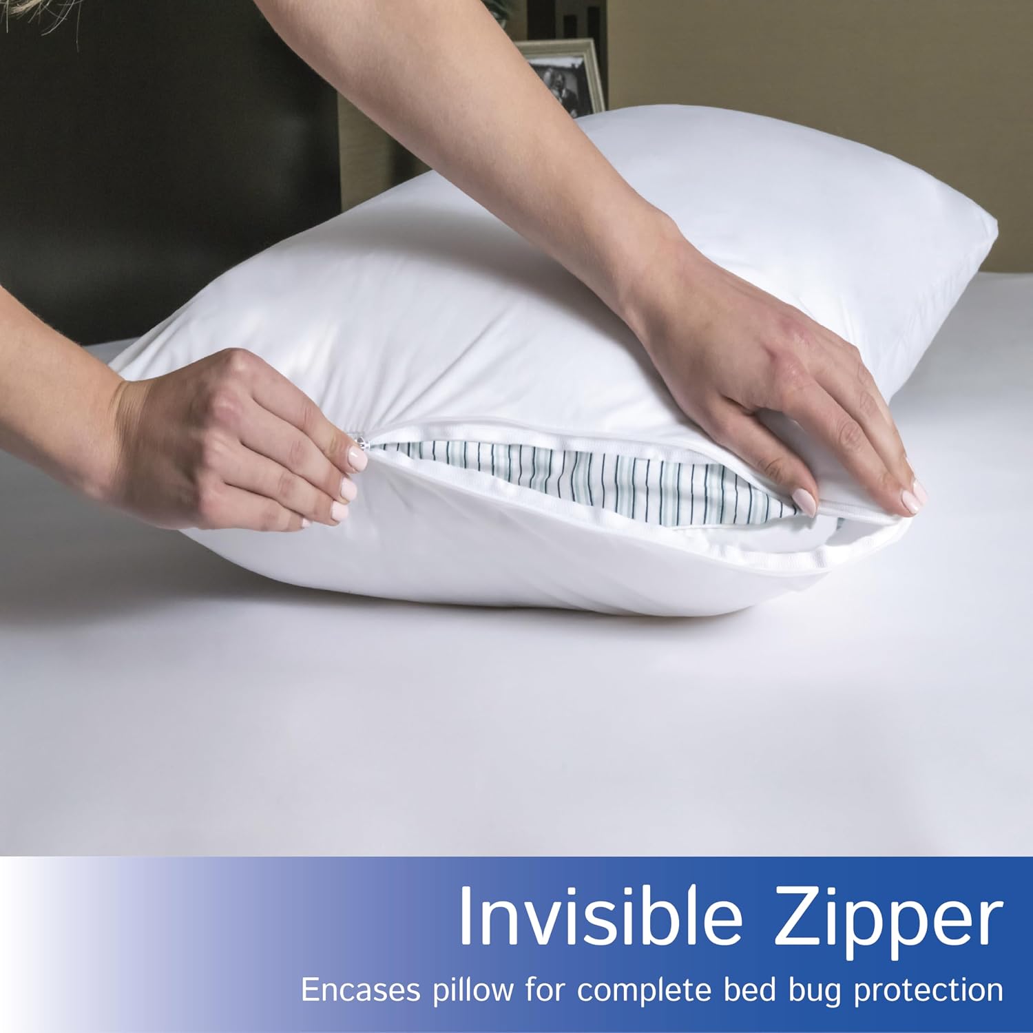 Travel Size Pillow Protectors (Set of 2) - 13x16 Pillow Covers Waterproof Hypoallergenic Dust Proof Zippered Encasement