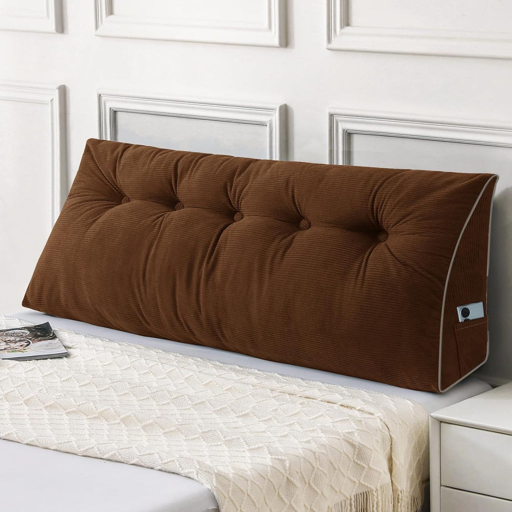 Sasttie Headboard Pillow Full, Wedge Pillow Headboard for Sitting Up in Bed, Back-Rest Support Triangular Cushion for Reading - Features Re…