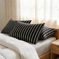 Mag 2 Pack Striped Pillowcases Queen Size 20"×30", Black and White Striped Pillow Cases, Soft Microfiber Hotel Quality, Bedroom Pillow Cover…