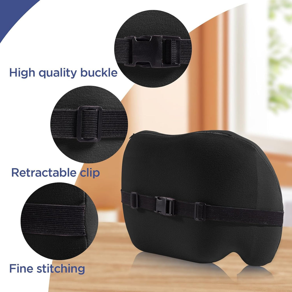 Bymecost Lumbar Support Pillow for Office Chair, Car Lumbar Pillow Lower Back, Memory Foam Back Cushion with Adjustable Straps, Ergonomic…