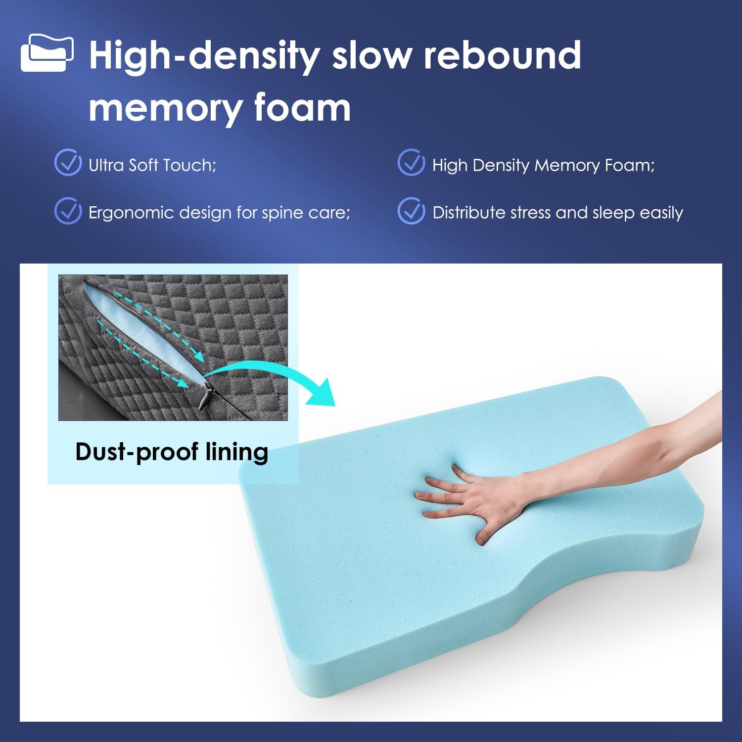 Livemy Leg Pillow for Side Sleepers, Memory Foam Knee Pillow for Side Sleeping, Leg Elevation Pillow for Hip/Back/Sciatica Helps Spi…