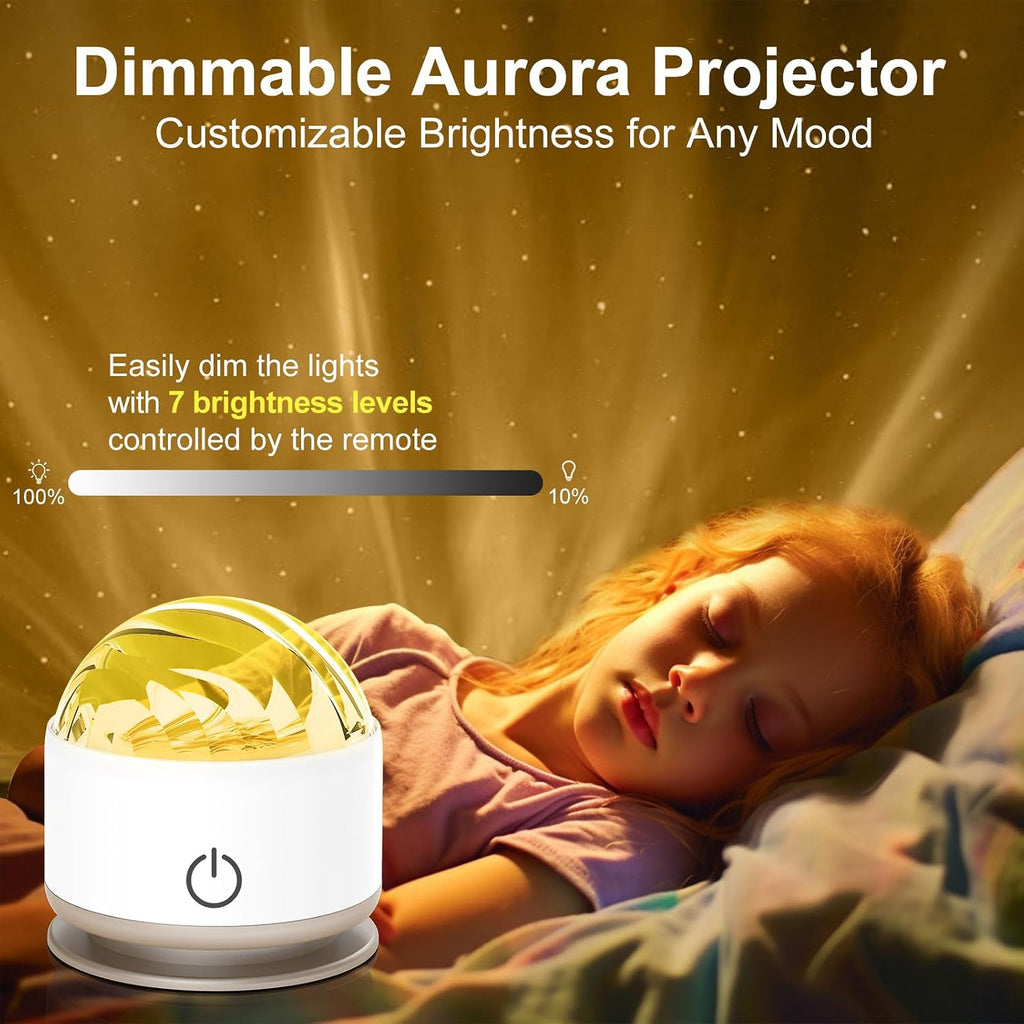 HUMIIEYE Northern Light Projector, Battery Operated Aurora Night Light, 16 Colors Galaxy Lamp Ocean Wave Ceiling Projector Mood Ambient…