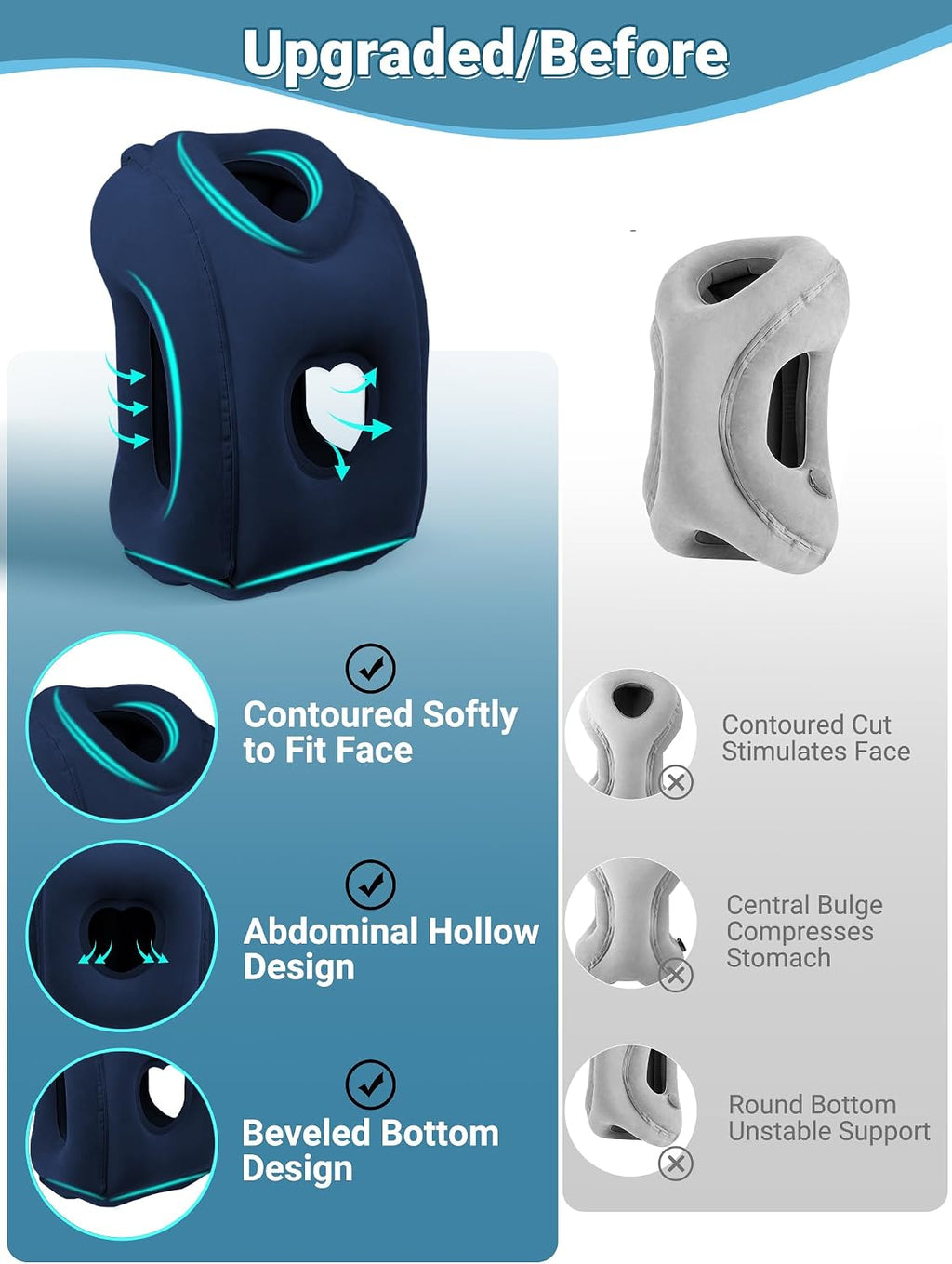 Maliton Inflatable Travel Pillow for Airplane Comfortable Sleeping to Relieve Neck and Shoulder Pain, Support Head Inflatable Pillow for…