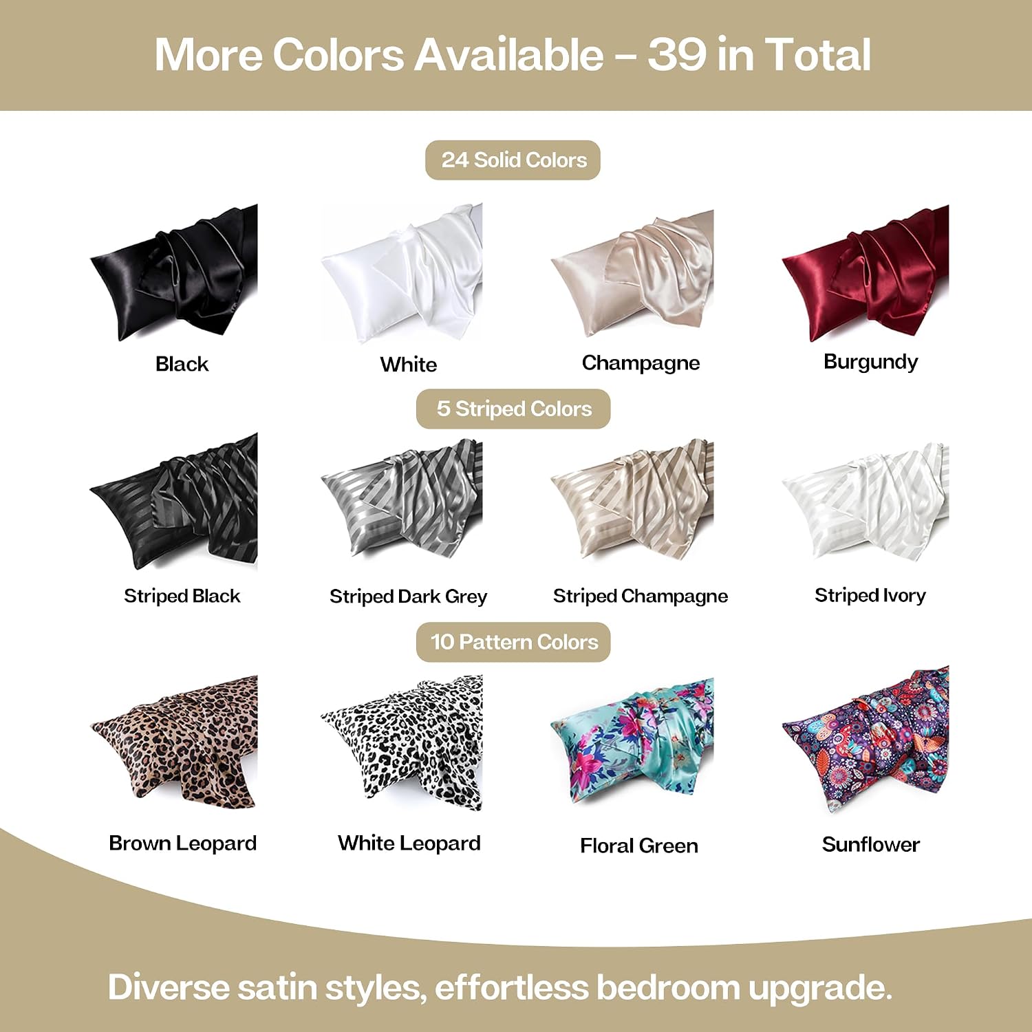 MR&HM Satin Body Pillow Cover, Soft and Breathable Body Pillow Case with Envelope Closure, Cooling and Silky Long Pillowcase for Hair and…