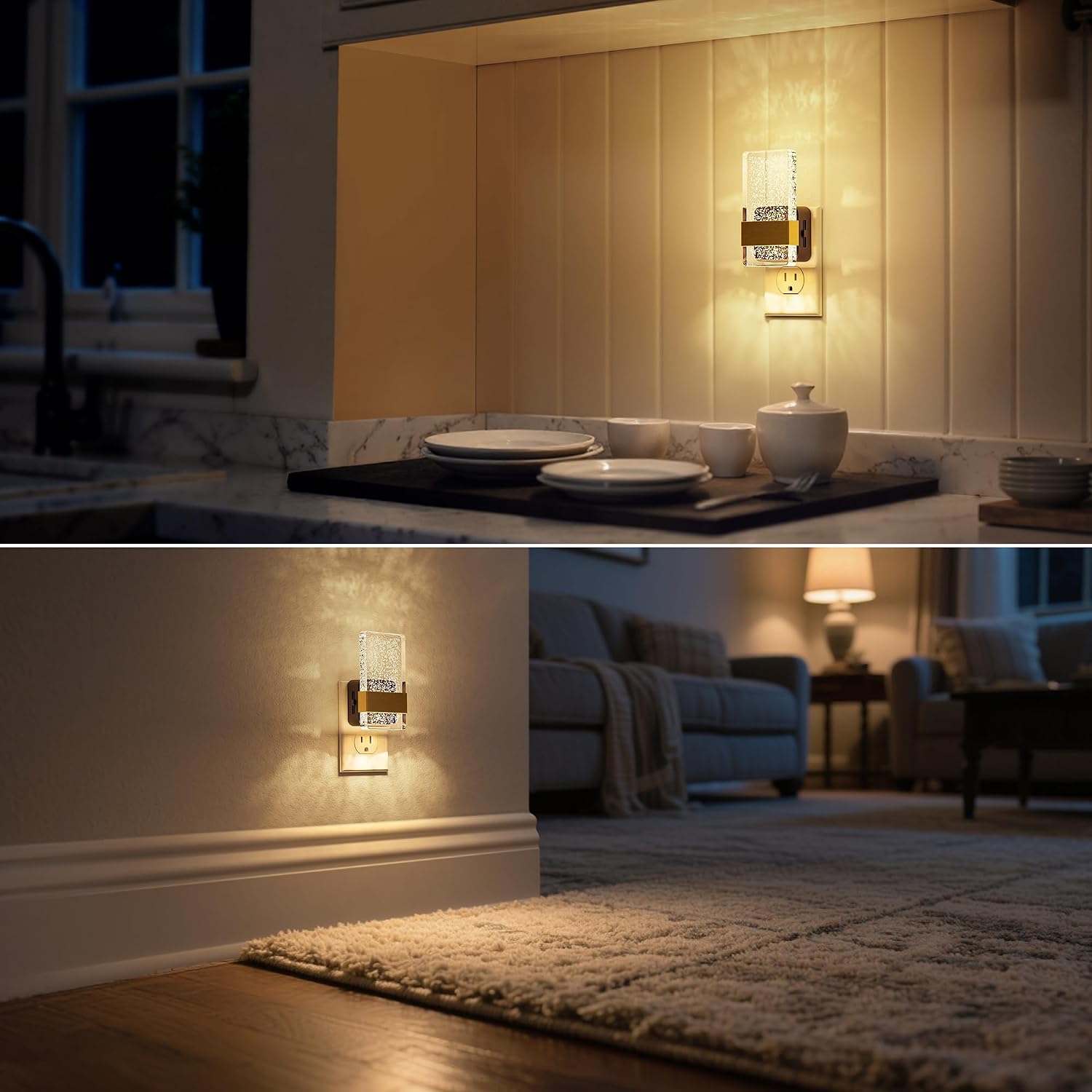 DORESshop LED Night Lights Plug Into Wall, 0-100LM Dimmable Nightlight, Bubble Decorative Night Light with Dusk-to-Dawn Sensor, Wall…