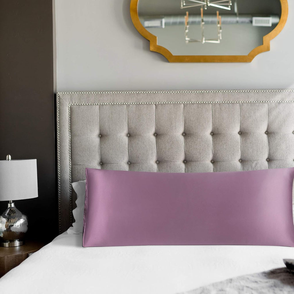 uxcell Body Pillow Cover, 20x48 Inch Mauve Silky Satin Body Pillowcases for Hair and Skin, Soft Cooling Smooth Pillow Case with Envelope…