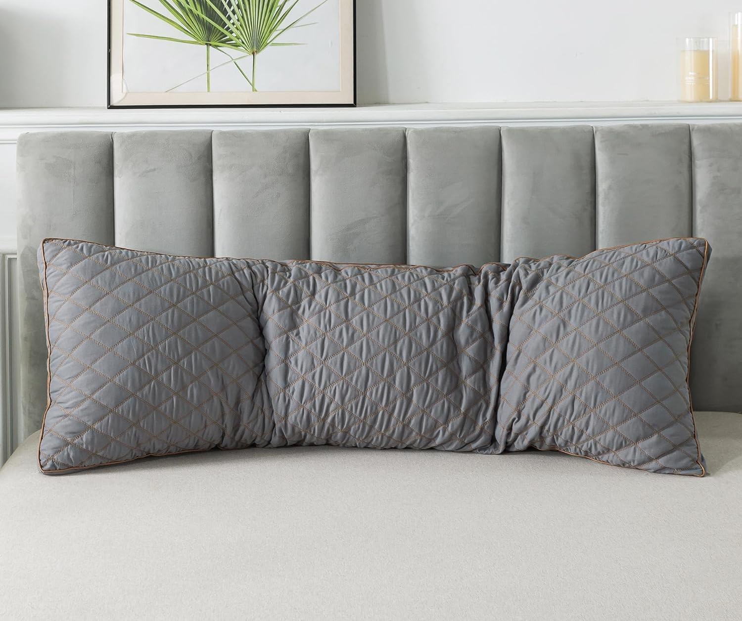 WhatsBedding Memory Foam Body Pillow for Adults, Long Pillow for Sleeping, Full Body Pillow for Bed - Dark Grey