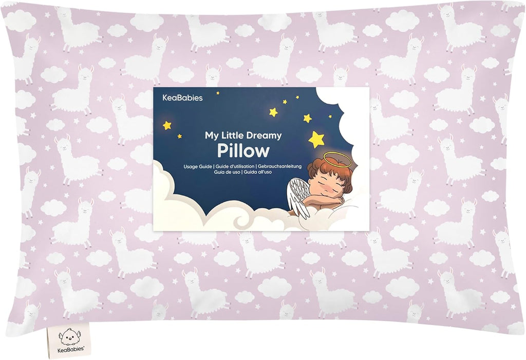 Toddler Pillow with Pillowcase - 13x18 My Little Dreamy Kids Travel Bed Pillows for Sleeping, Organic Cotton Small Pillowcase, Soft &…