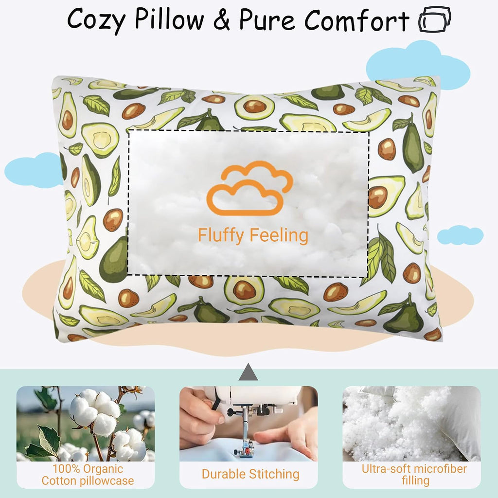ZPECC-ABrandThatHasBeenFocusedOnBeddingFor20Years ZPECC Toddler Pillow with Pillowcase - 13x18 Organic Cotton Small Kids Pillow, Soft Breat…