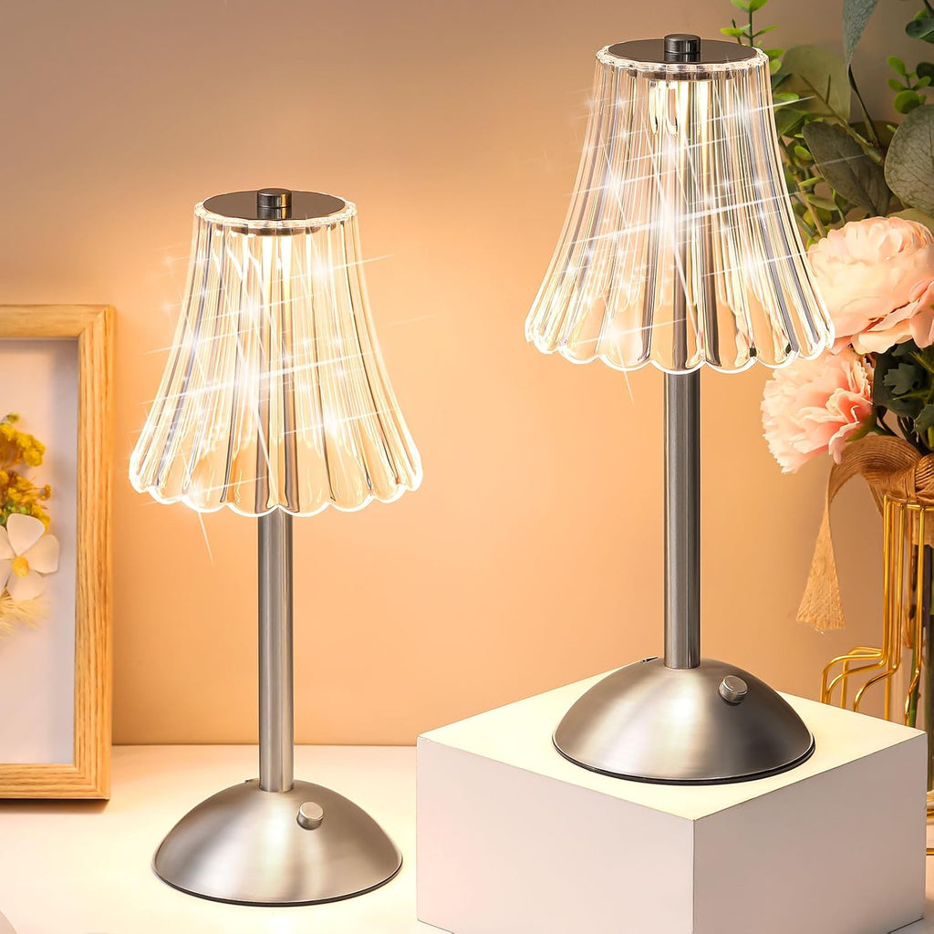 Liliful 6 Pcs Cordless Table Lamp Rechargeable Touch LED Small Gold Portable Battery Operated USB-c Desk Lamp 3 Color Dimmable for…