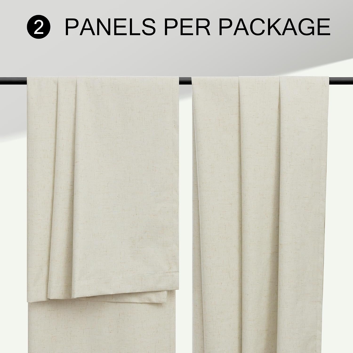 Dancurton 95 Inch Curtains 2 Panels Set UV/Heat Blocking for Summer Modern Farmhouse Beige Curtains for Living Room Darkening Curtain for S…