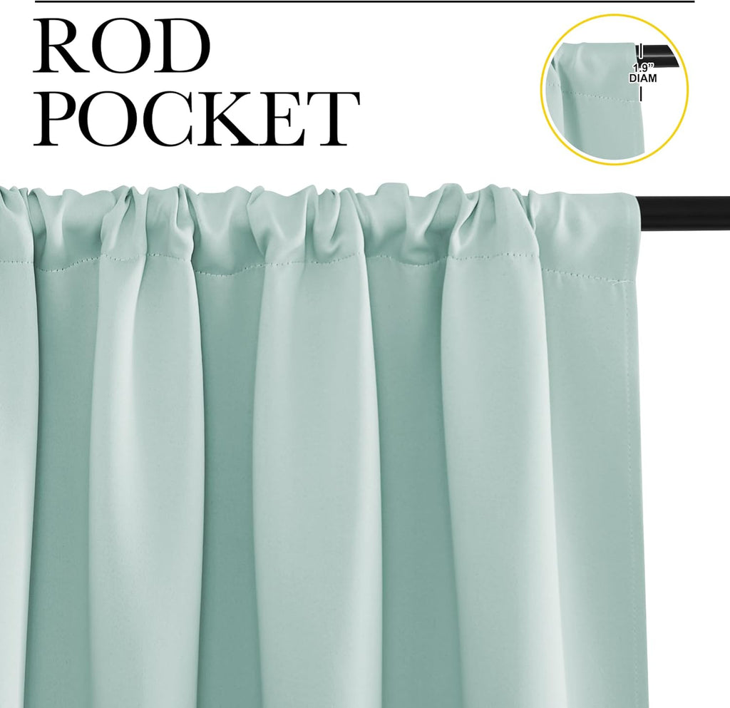 NICETOWN 2 Panels Blackout Curtains, Rod Pocket Thermal Insulated Curtains for Bedroom, Room Darkning Shading Blinds Modern Home…