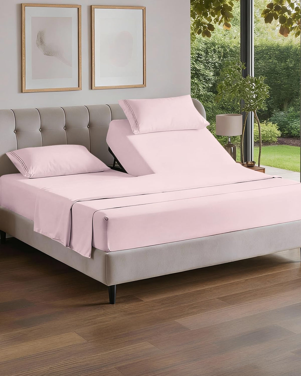 Flex Top Split Head King 4 Piece Sheet Set - Ultra-Soft, Breathable & Cooling Bed Sheets Set - Hotel Luxury Bedding for Women & Men with…