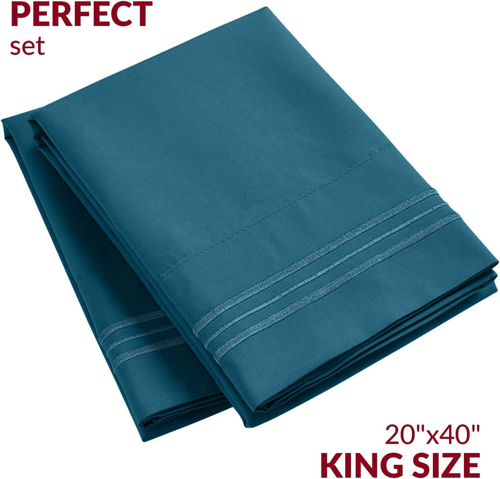 Mellanni Pillow Cases - Luxury, Extra Soft, Cooling Pillow Covers - 2 PC Iconic Collection Pillowcases - Envelope Closure (King 20" x 40",…
