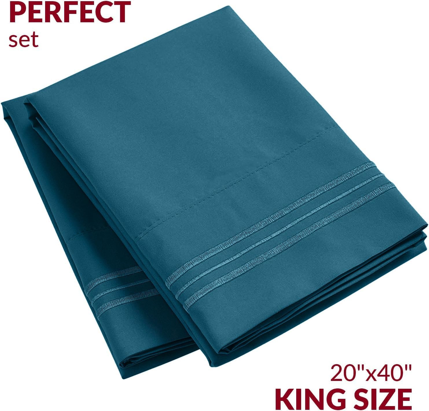 Mellanni Pillow Cases - Luxury, Extra Soft, Cooling Pillow Covers - 2 PC Iconic Collection Pillowcases - Envelope Closure (King 20" x 40",…