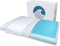 BluewaveBedding Bluewave Bedding Super Max Cool CarbonBlue Gel Memory Foam Pillow for Stomach and Back Sleepers - Thin, Flat Design wi…