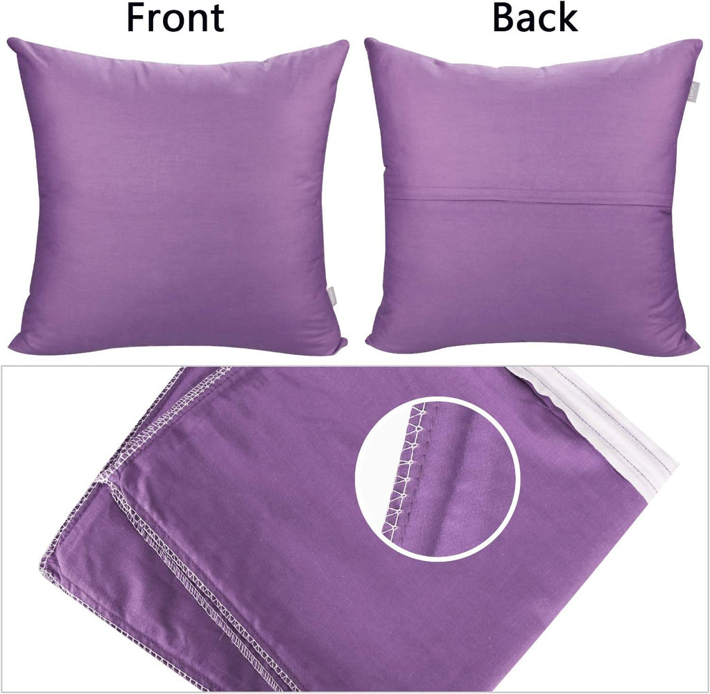Thmyo 4-Pack 100% Cotton Comfortable Solid Decorative Throw Pillow Case, Thmyo Square Cushion Cover Pillowcase Sublimation Blank Pillow Cove…