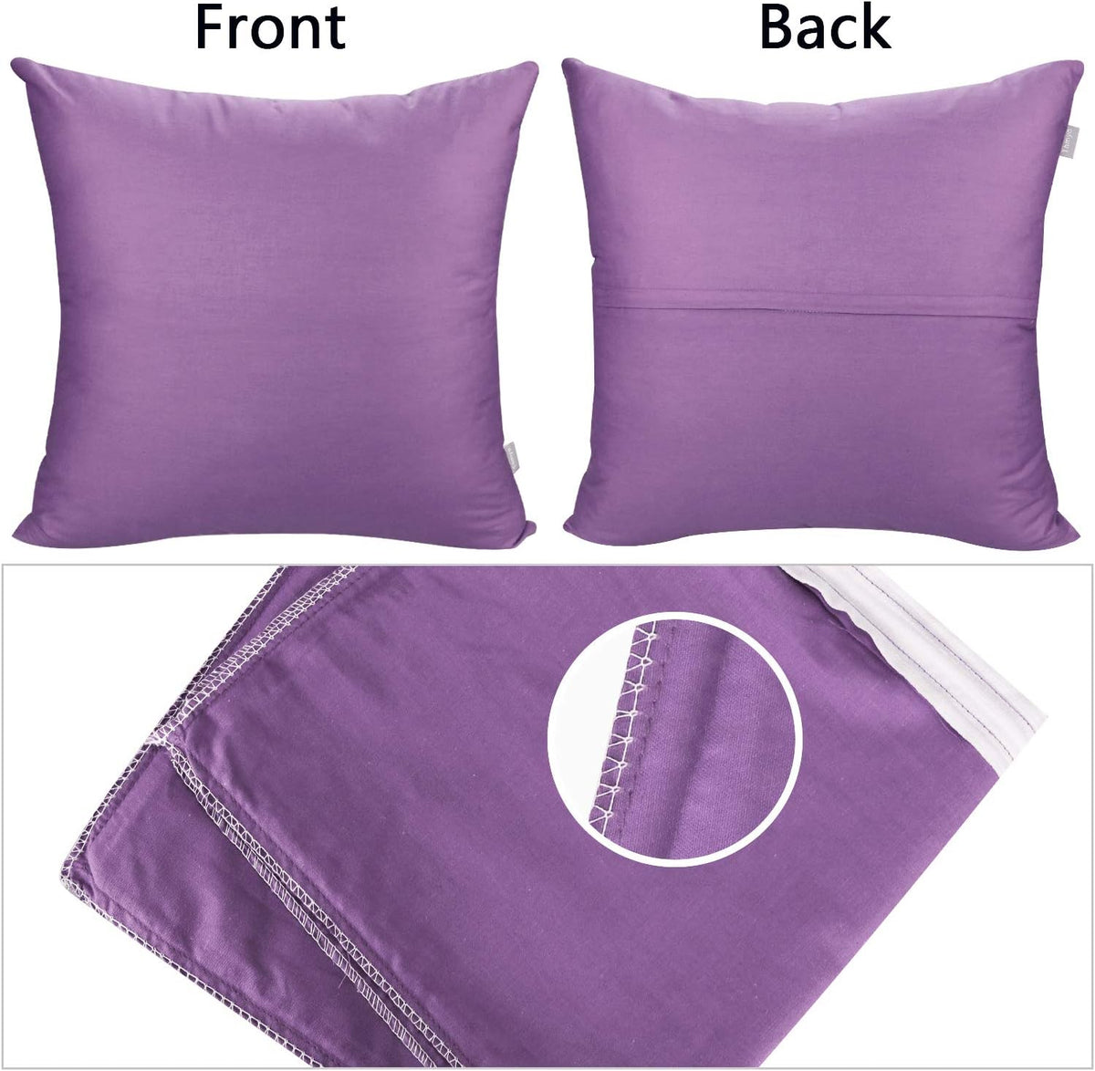 Thmyo 4-Pack 100% Cotton Comfortable Solid Decorative Throw Pillow Case, Thmyo Square Cushion Cover Pillowcase Sublimation Blank Pillow Cove…