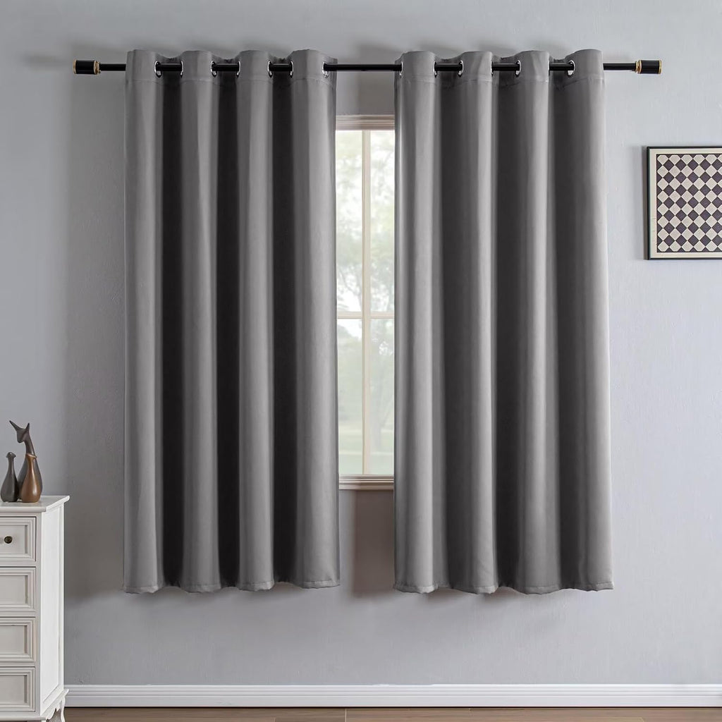 Igemaeve Blackout Curtains 72 Inch Length 2 Panels Set, Black Out Curtains for Bedroom 72 Inch Long, Grommet Energy Saving Room Darkening D…