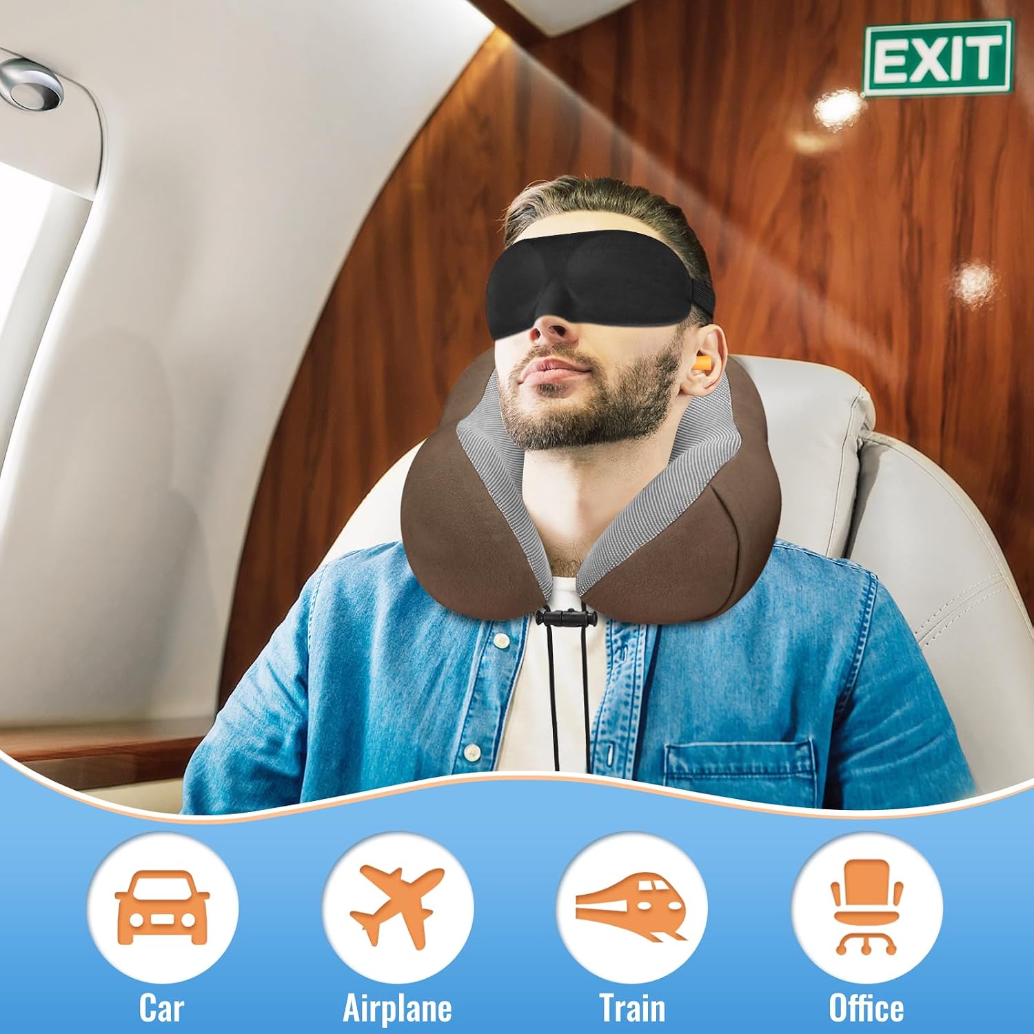 CloudBliss Travel Pillow Premium Memory Foam, Comfortable & Supportive Neck Pillow, Sleeping Neck Pillows for Travel, Airplane Pillow for…