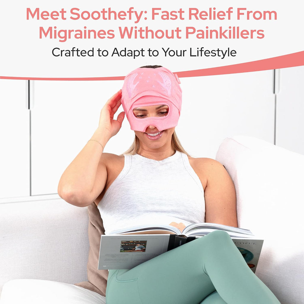 Soothefy Migraine Relief Cap with Slide-Up Eye Mask - Patent Pending - Headache Relief Hat for Hangover, Stress, Tension - Buttery Soft, Ma…