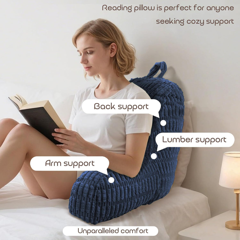 MIJIMO Reading Pillows for Sitting in Bed Adult, Back Rest Pillow for Sitting Up in Bed and Couch, Back Support Chair Pillow Support…