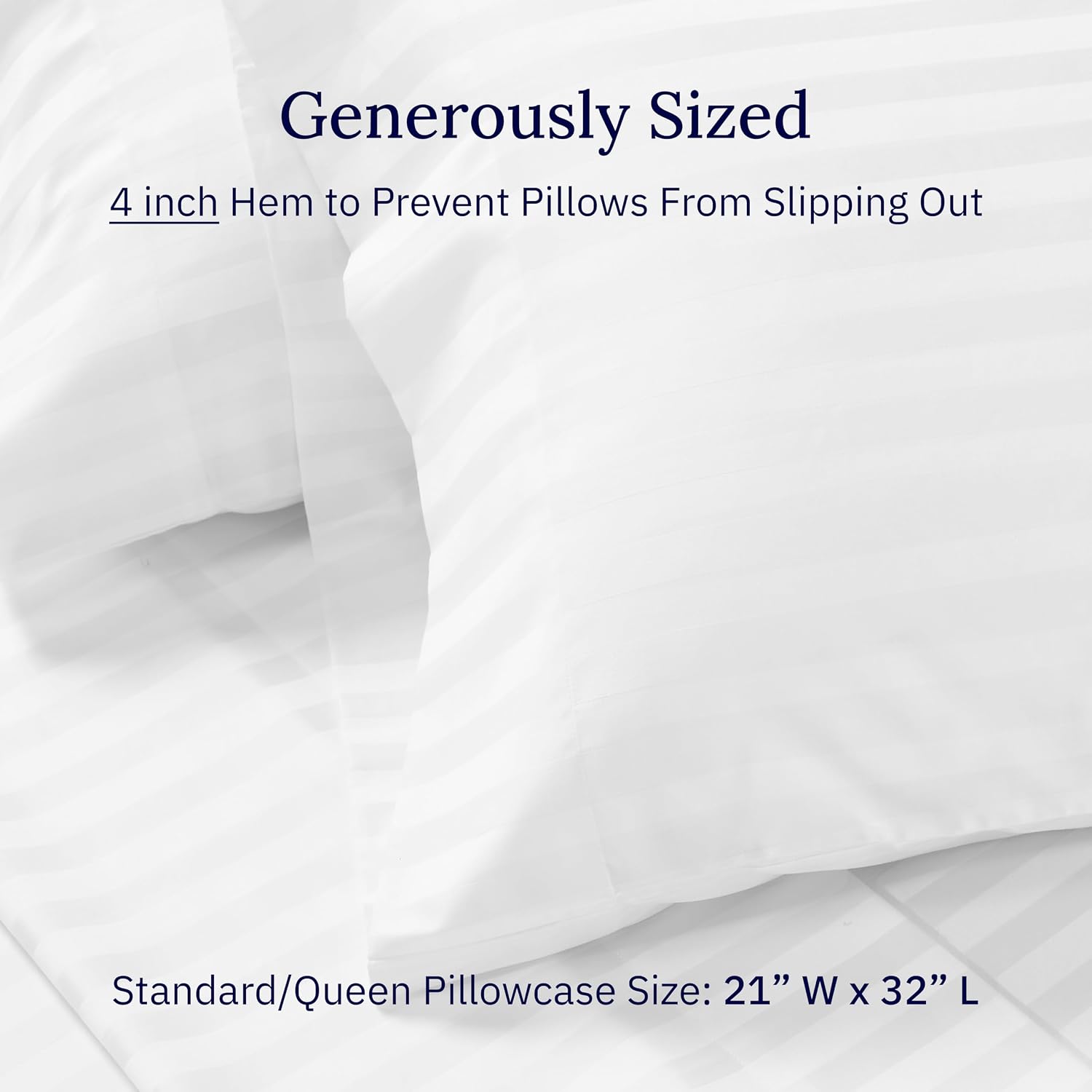 CALIFORNIA DESIGN DEN Soft & Silky 500 Thread Count 100% Cotton is Cool & Smooth, 2 White Standard Pillow Cases Fits Standard & Queen…