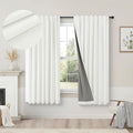 Pitalk Short Linen Textured Blackout Curtains for Kitchen Door 45 Inch Length Bedroom Living Room Bathroom Heat Light Blocking Cute Curtain…