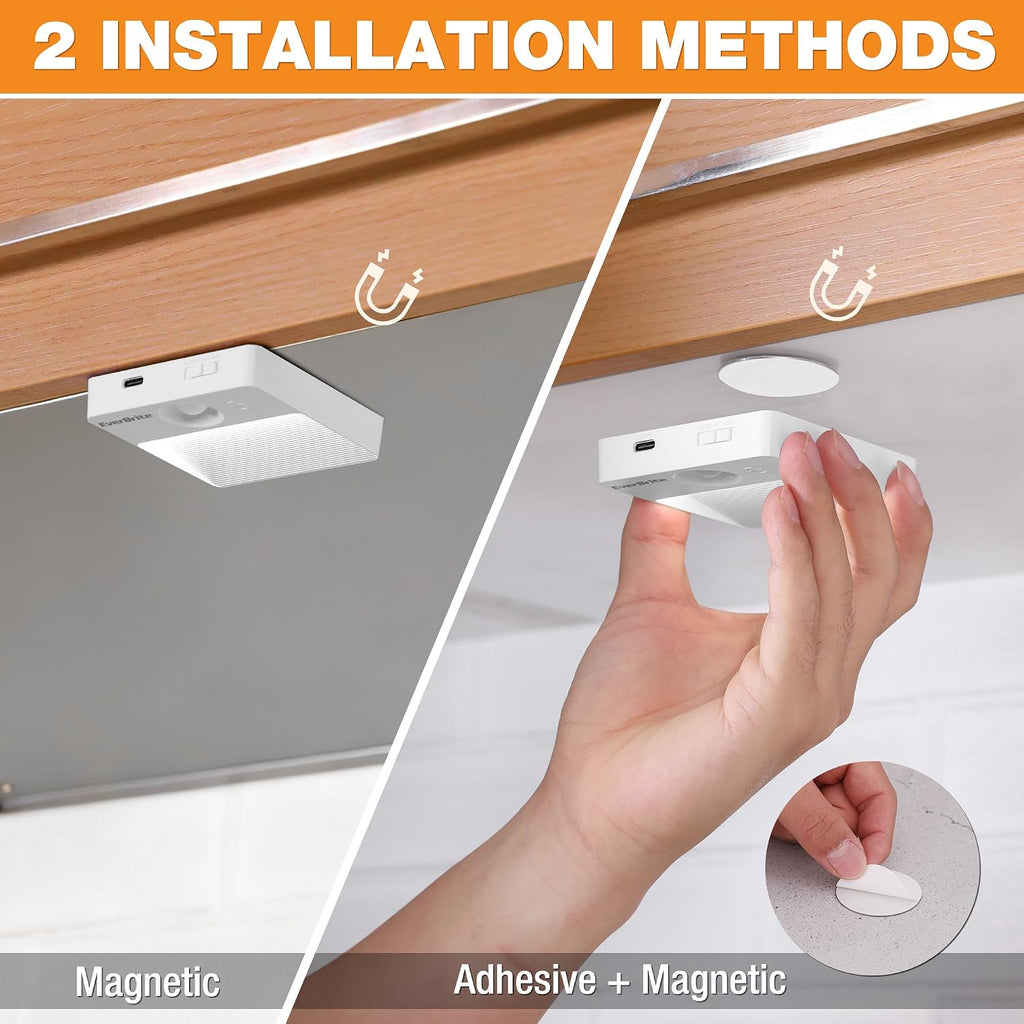 EverBrite Rechargeable Square Motion Sensor LED Night Light, Motion Activated LED Night Light with 3 Lighting Modes, Touch Control, 3…