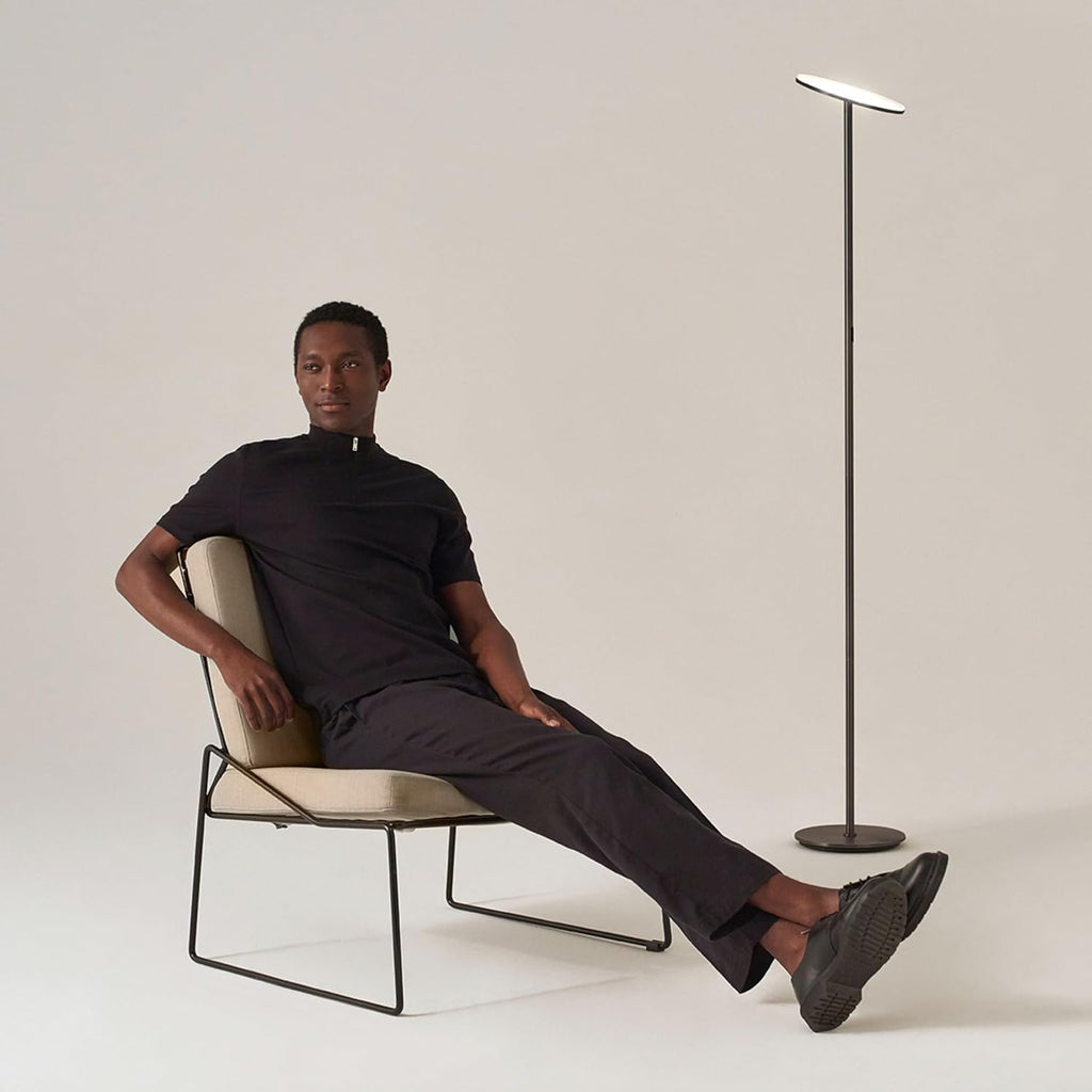 Brightech Sky LED Floor lamp, Torchiere Super Bright Floor Lamp for Living Rooms & Offices - Dimmable, Tall Standing Lamp for Bedroom…