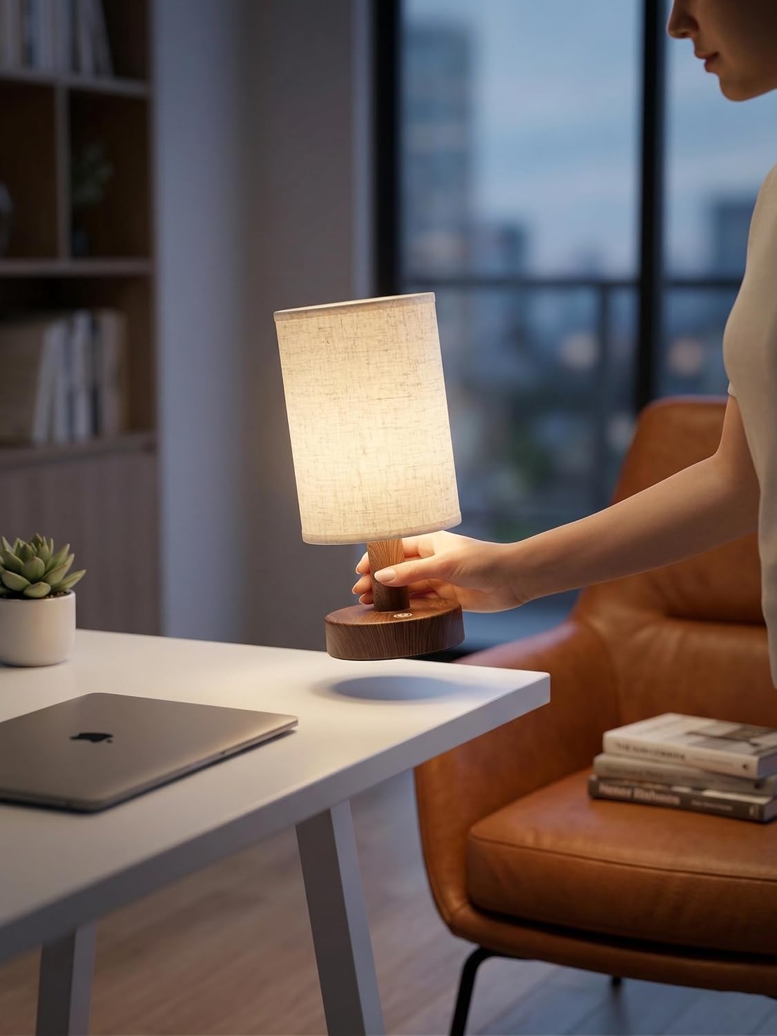 Rechargeable Cordless Table Lamp – 4000mAh Battery Bedside Lamp, Mini Touch Control Dimmable LED Light with 3 Color Modes, Portable Night…