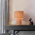 Ziqqeelam Rustic Small Table Lamp with Natural Bark Linen Lamp Shape, Farmhouse Bedside Lamp for Nightstand, Side Table Lamp for Kitchen…