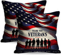 BlissYard Throw Pillow Covers 18x18 Set of 2 Thank You Veterans Pillow Covers Decorative American Flag Pillow Covers Veterans Day…