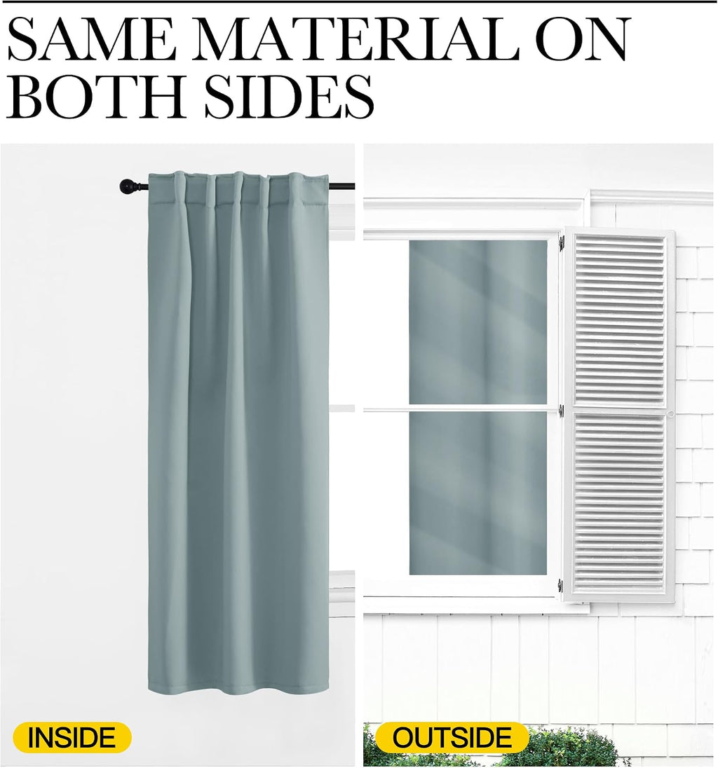 NICETOWN Blackout Window Curtains for Camper - (Stormy Sea Color) 42x40 Inch, 2 Panels Set, Thermal Insulated Room Darkening Blackout…
