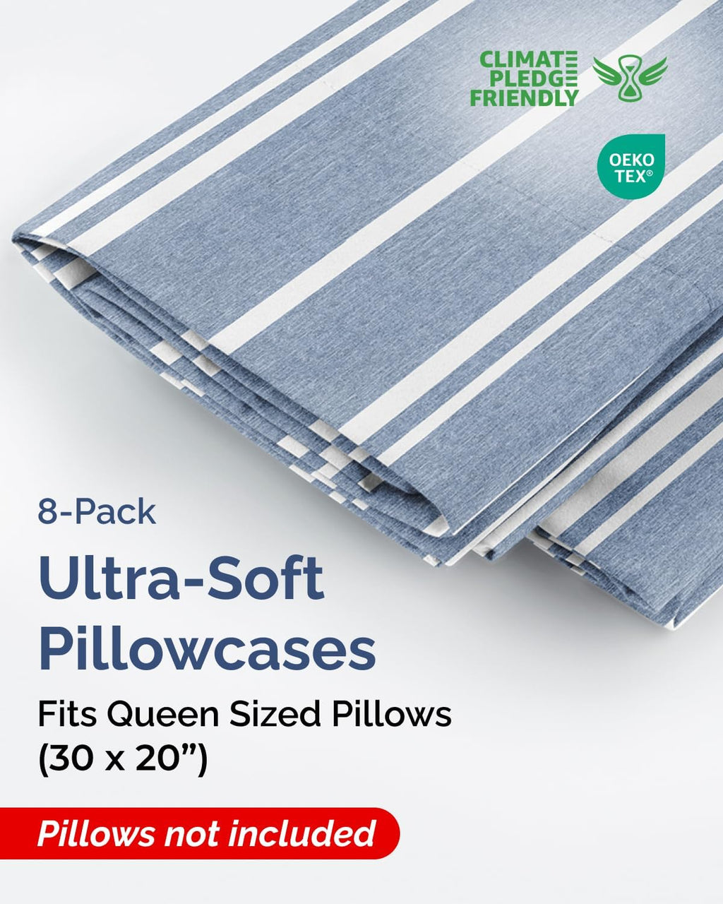 Queen Pillow Cases Set of 8 - Ultra Soft Hotel Quality Pillowcase Covers - Comfy & Wrinkle Free - Shrink & Fade Resistant - Machine…