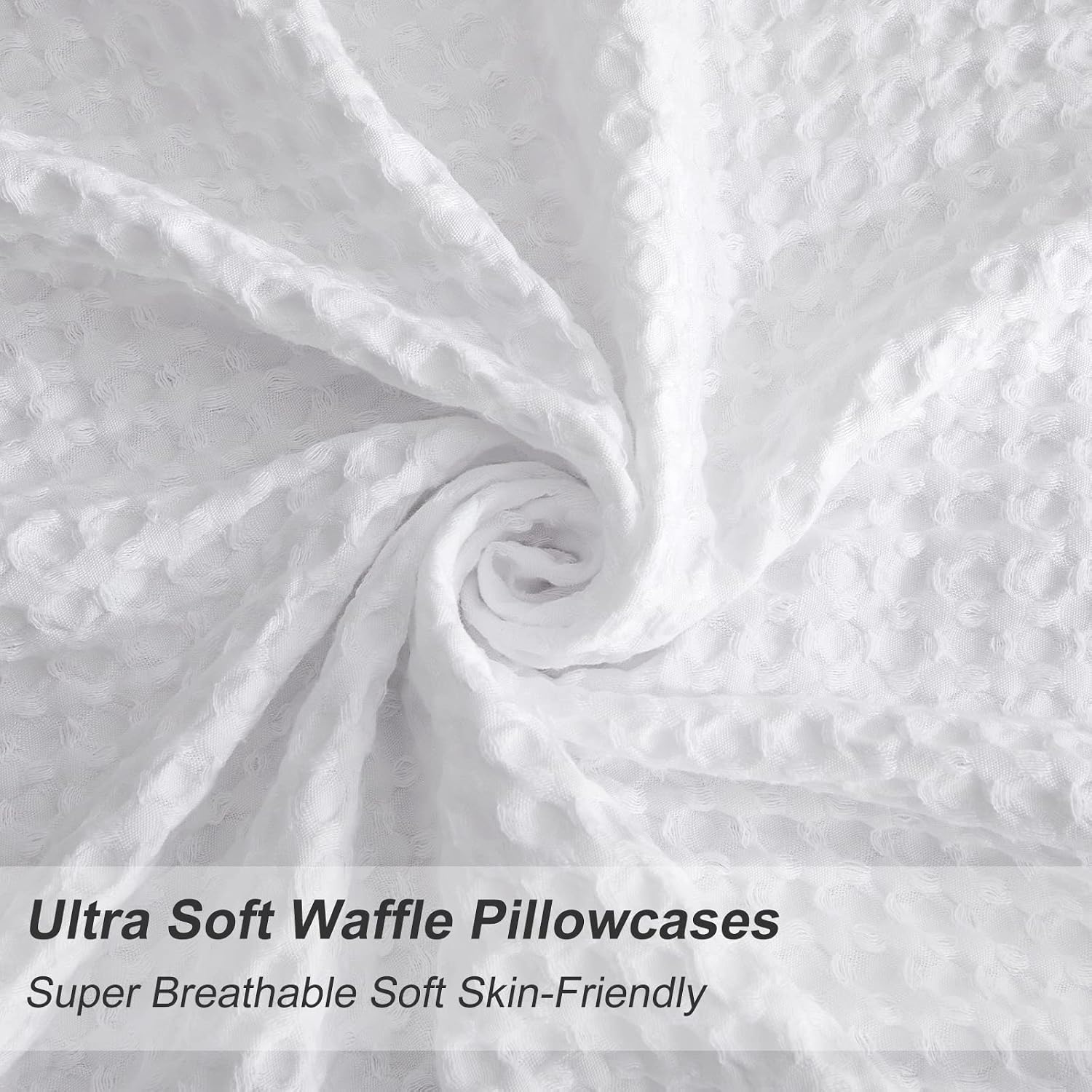 Phf Ultra Soft Waffle Weave Pillow Shams California King Size, No Insert, 2 Pack 20" x 40" Pillowcases, Breathable & Skin-Friendly Pillow Ca…