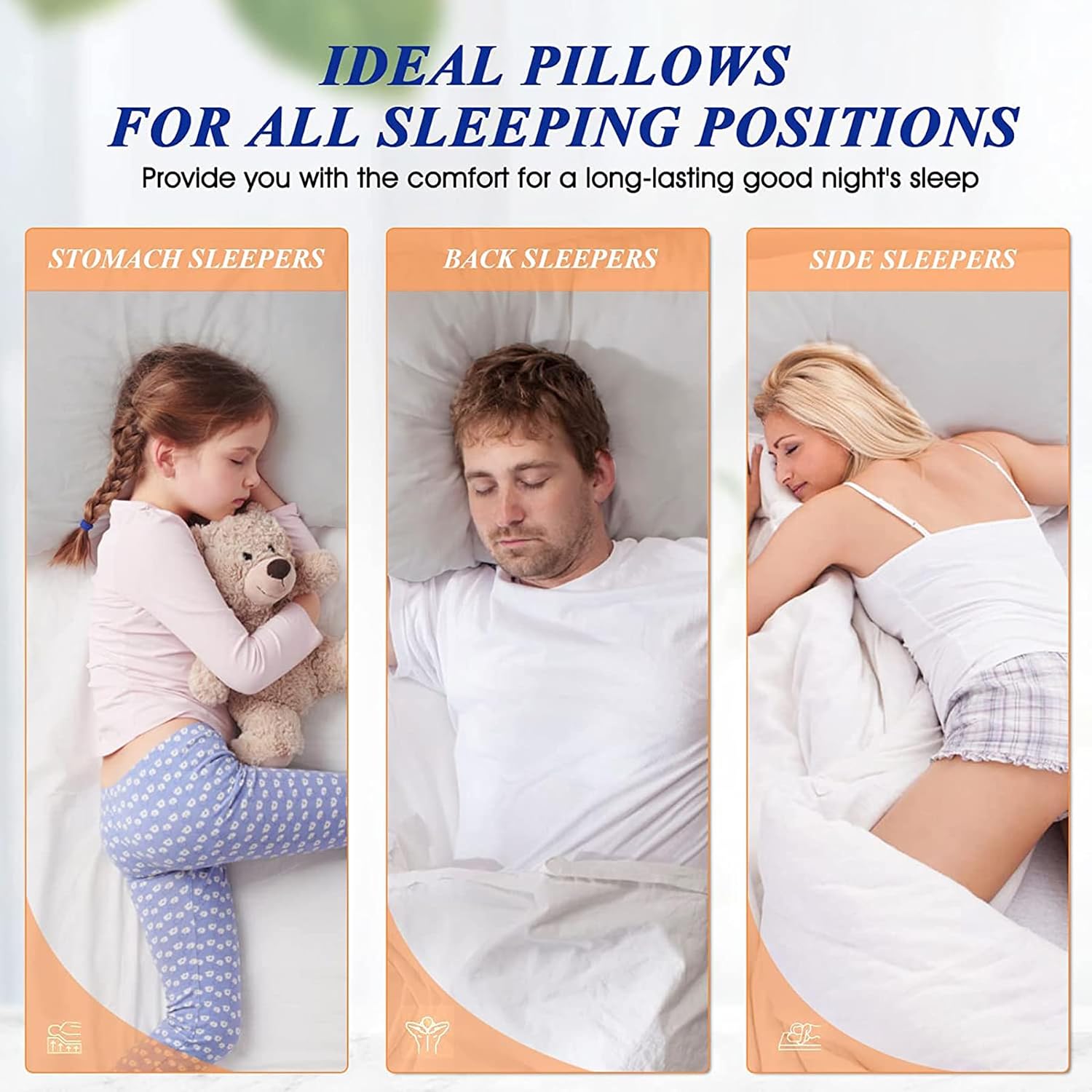 MZOIMZO Bed Pillows for Sleeping- Standard Size, Set of 2, Cooling Hotel Quality with Premium Soft Down Alternative Fill for Back…