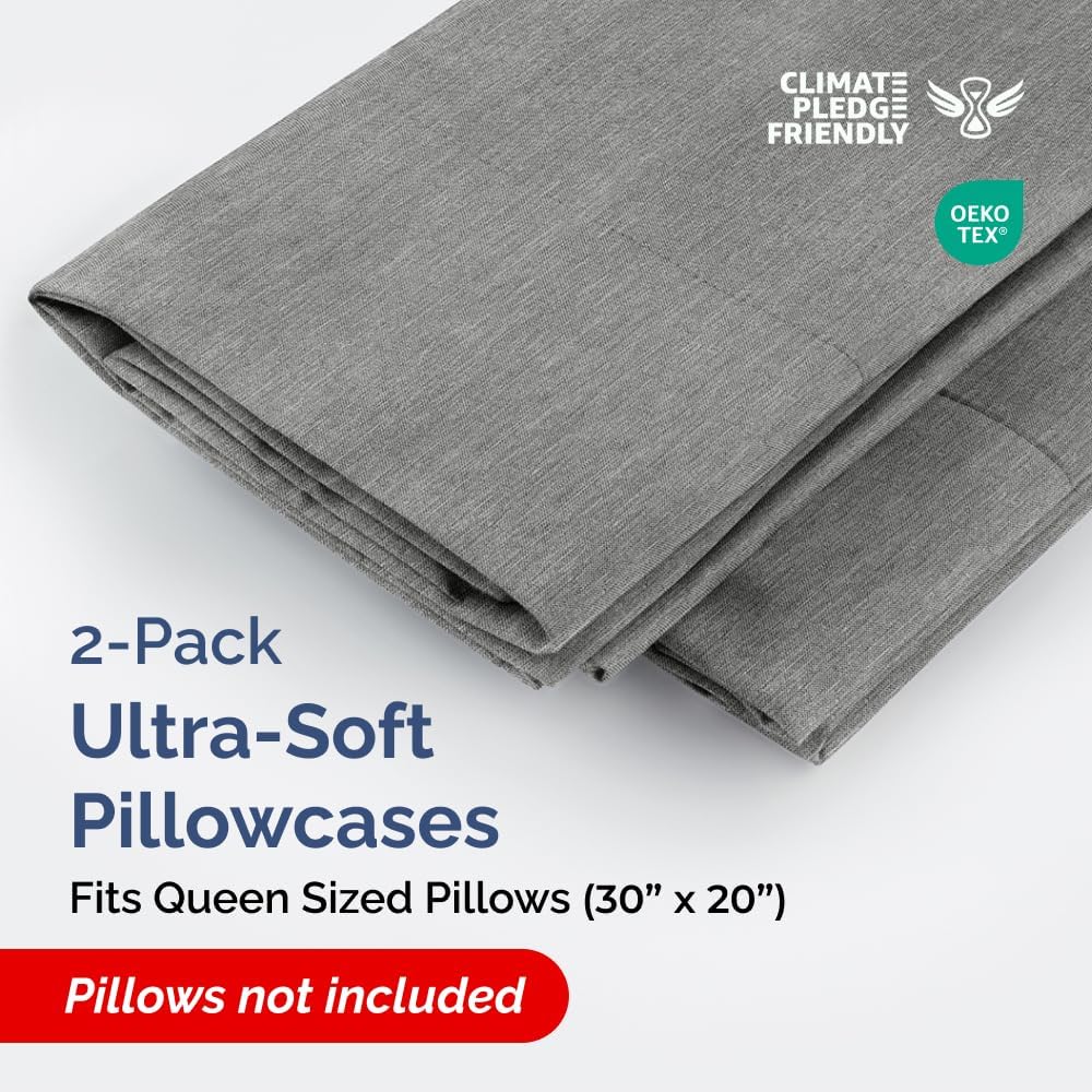 Queen Pillow Cases Set of 2 - Ultra Soft Hotel Quality Pillowcase Covers - Comfy, Cozy & Wrinkle Free - Shrinkage and Fade Resistant…