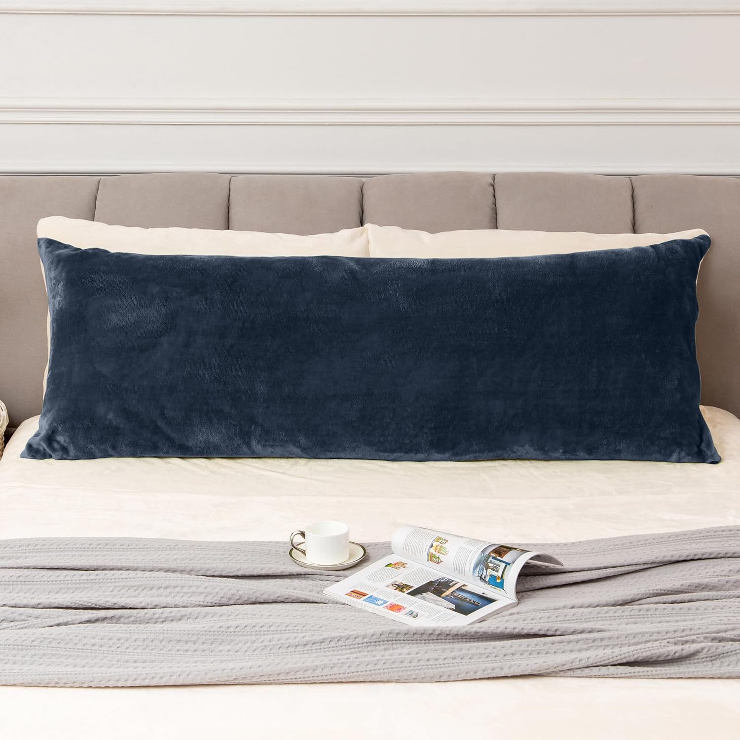 Bedelite Body Pillow Cover with Zipper Closure, Super Soft and Cozy Fuzzy Fleece Pillowcase 20 x 54 Inches, Luxury Fluffy Plush Long Body P…