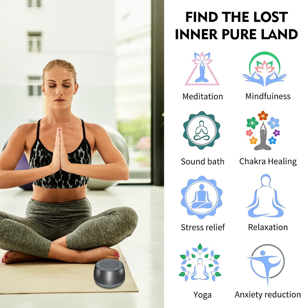 Winish Meditation Sound Machine, Electric Tibet Singing Bowl Machine Frequency Healing Devices,256HZ-432HZ-528HZ Tones Singing Bowl Frequenc…