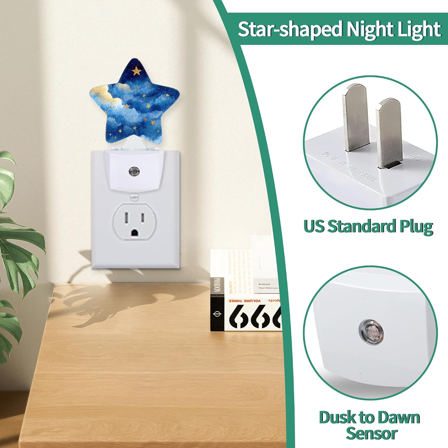 Night Sky Plug in Star Night Light, Night Light with Sensor for Kids Nursery Bedroom, Decorative Soft Glow Lamp for Hallway Bathroom…